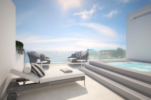 The panoramic terrace with whirlpool