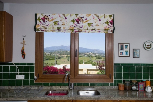 Kitchen with landscape views
