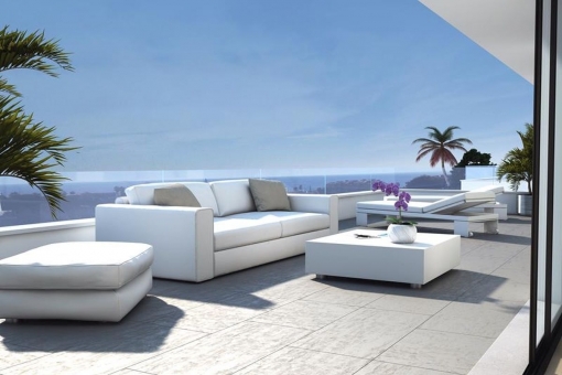 Spacious terrace with awesome sea views