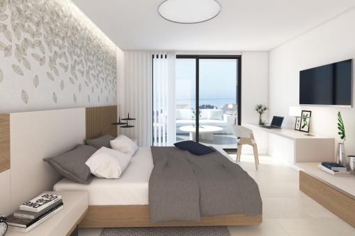 Bedroom with direct access to the rooftop terrace