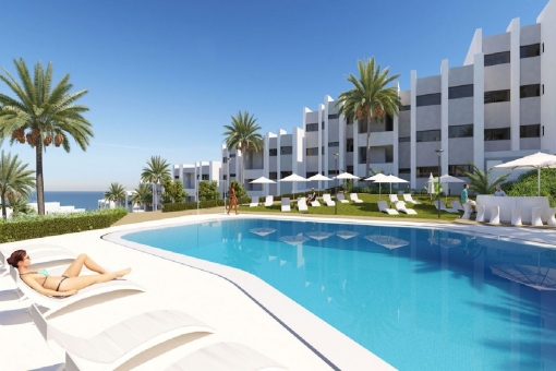 Wonderful off plan 2 bedrooms ground floor apartment  and amazing views in Manilva.