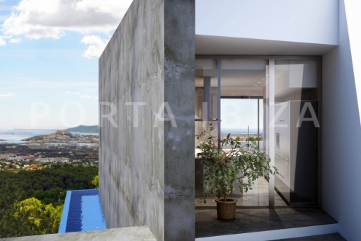 entrance area-plot-project-Can-Furnet-amazing-view-to-sea-and-Ibiza