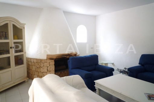 fireplace & living-nice house-Roca Llisa:Cala Llonga