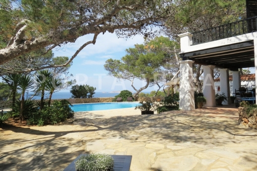pool terrace seaview-villa-cala vadella-ibiza