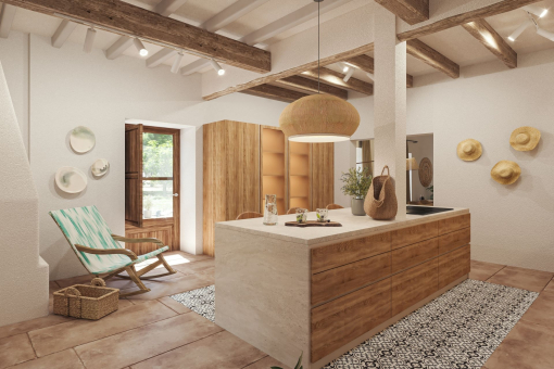 Kitchen with island