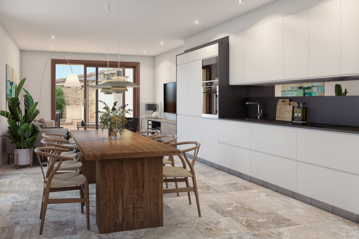 Dining area and open kitchen