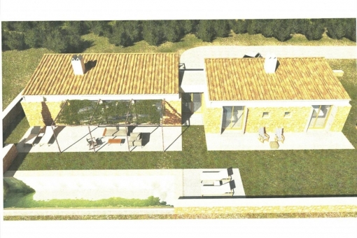 Building plot with construction licence and project for a detached house with pool and sea views in Sant Llorenc
