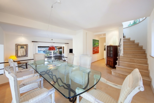 Bright living and dining area