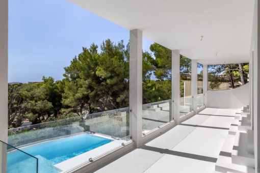 Covered terrace with sweeping views