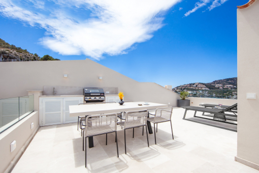 Blick zum hinteren Teil der Dachterrasse