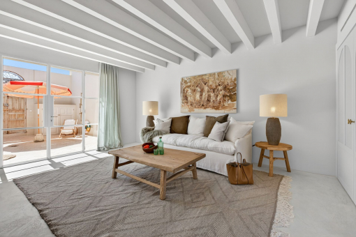 Living room with access to the patio