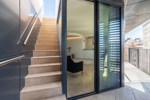 Staircase to the rooftop terrace