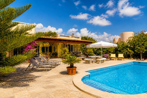 Large pool and terraces directly adjacent to it