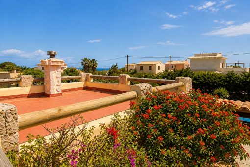 Several roof terraces with sea views