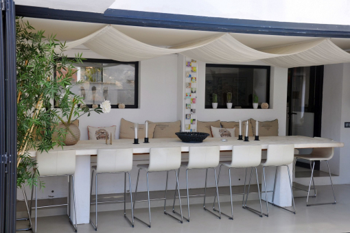 Bright dining area with terrace access