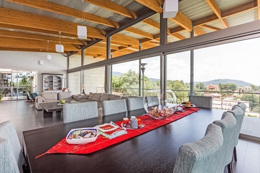 Open dining and living area with fantastic views