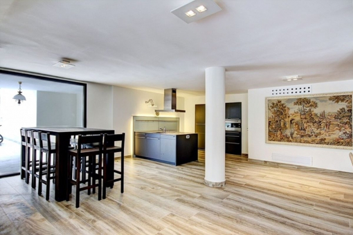 Open dining area and kitchen