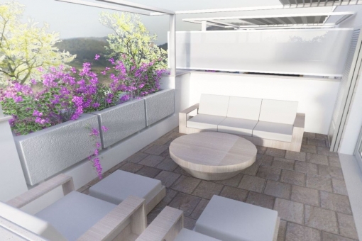 Terrasse mit gemütlicher Chill-out Lounge
