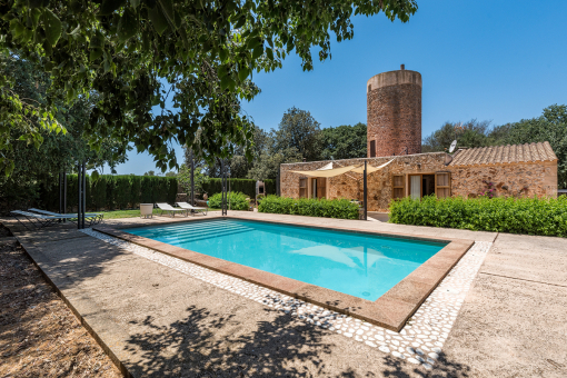 Well-tended pool area