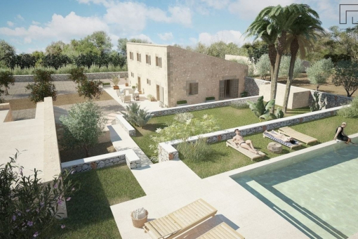 Farmhouse with a project for a detached house and pool with building permit applied for near Manacor