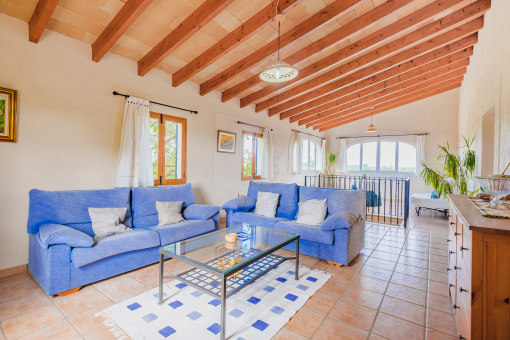 Upper living area of the finca