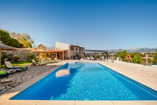 Pool area with fantastic views to the Tramuntana mountains