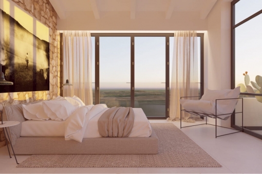 Spacious double bedroom with a view