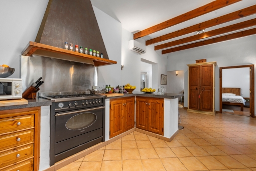 Open kitchen in a rustic style