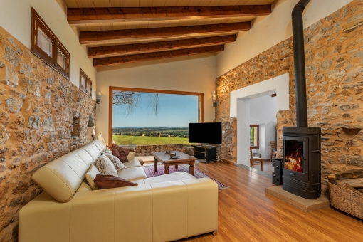 Beautiful living area with panoramic window