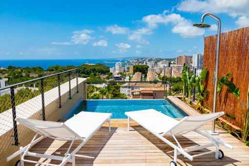 Picturesque roof top terrace with pool