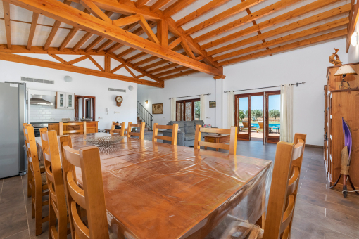 Open living and dining area