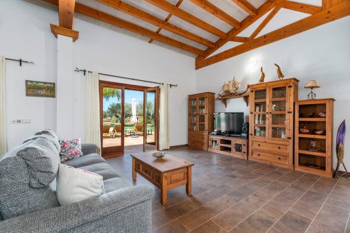 Open living and dining area