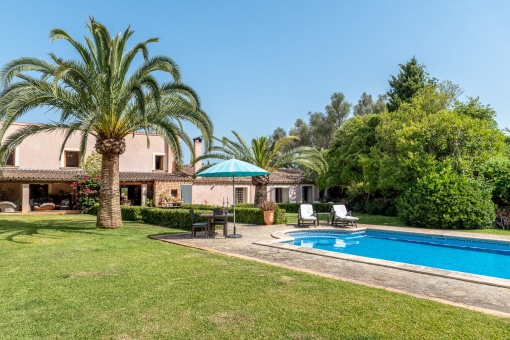 Mediterranean garden and pool area