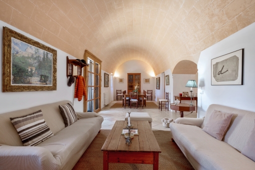 Open living and dining area