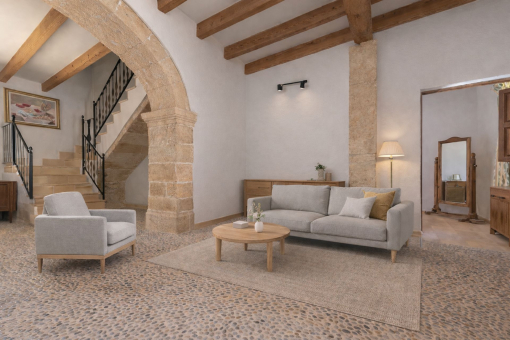 Render: timeless Mares, original stone floor and modern living