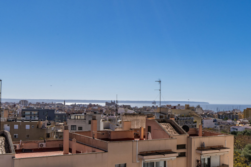 View of the cathedral and the sea