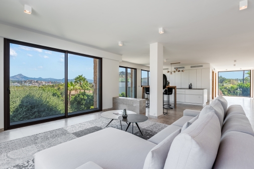 View to the open kitchen