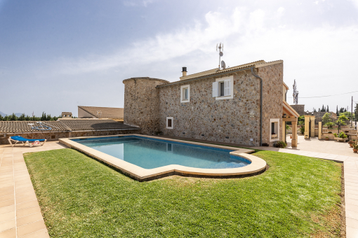 Pool area and view of the finca