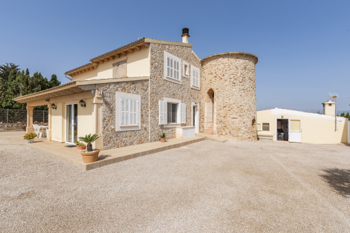 View of the finca with tower