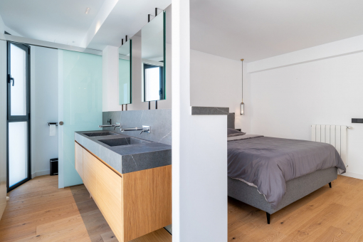 master bedroom with bathroom