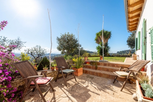 Inviting terrace in front of the house