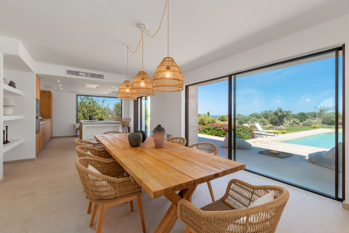 Dining area with access to the terrace