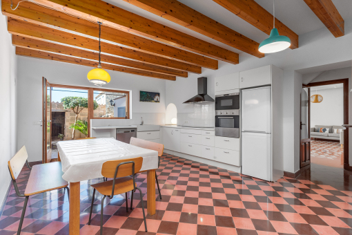 Modern kitchen and dining area