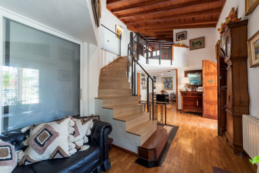 Living area with fireplace