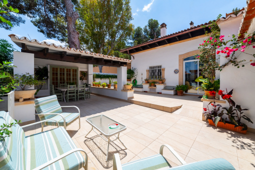 Sunny terrace and dining area