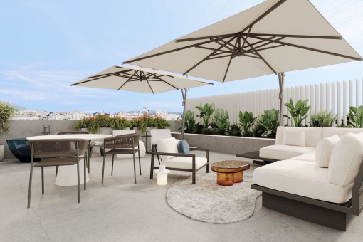 Lounge area on roof terrace