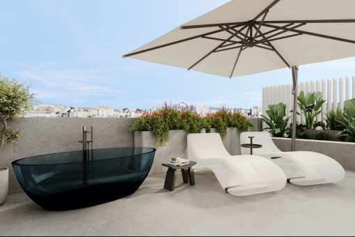 Lounge area on the roof terrace