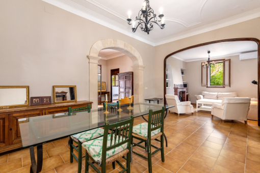 Open living and dining area