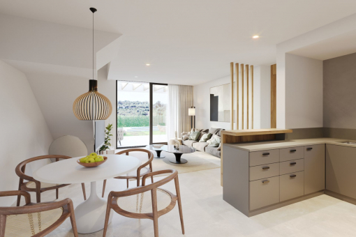 Dining area and kitchen