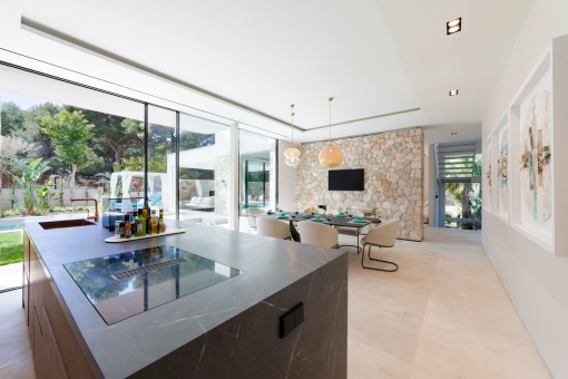 Dining area and kitchen